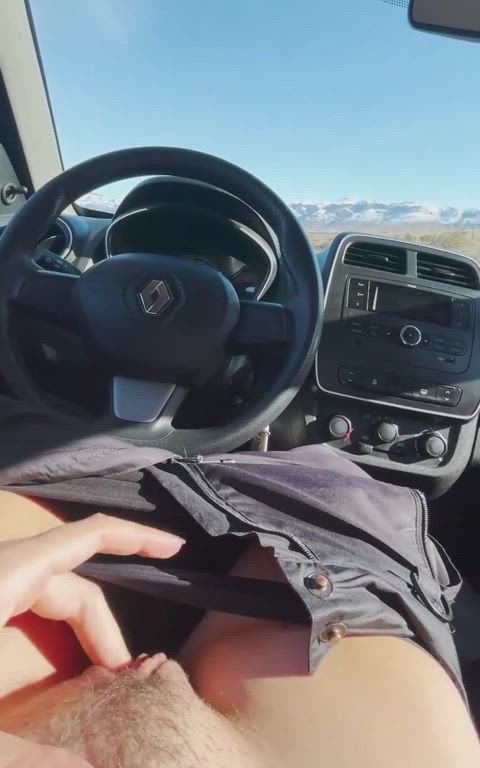 Amateur Car Clit Rubbing