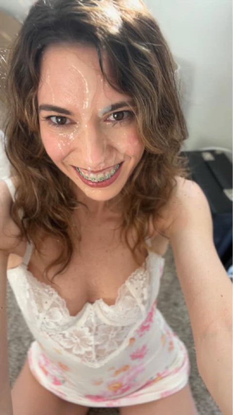 Amateur Braces Brunette