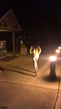 Rolling slut pissing in a park then begs to suck cock
