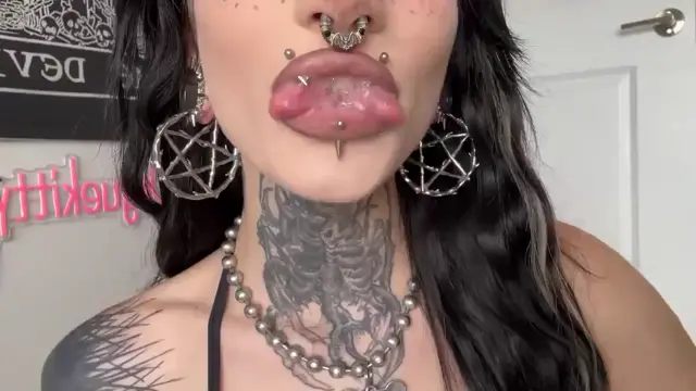 Freaky Goth Cum Slut With Split Tongue